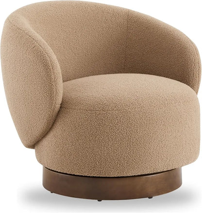 Swivel Round Barrel Upholstered Armchair