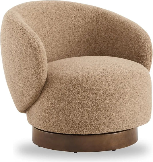 Swivel Round Barrel Upholstered Armchair