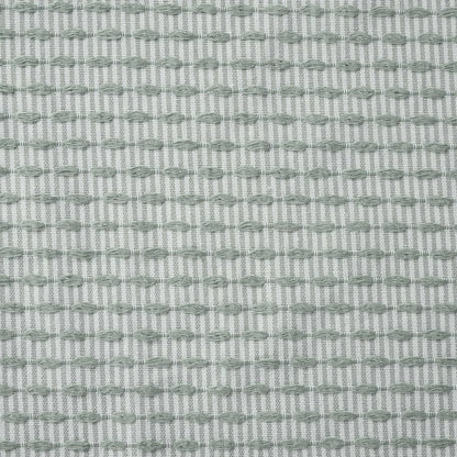 Cotton Polyester Fabric Shower Curtain Green White Pinstripe, Washable