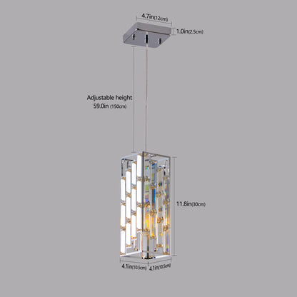 Modern Adjustable Crystal & Chrome Pendant Light - 3 Pack
