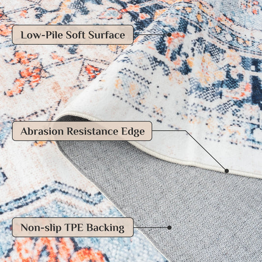 Orhopui vintage boho design, washable, non-slip rugs