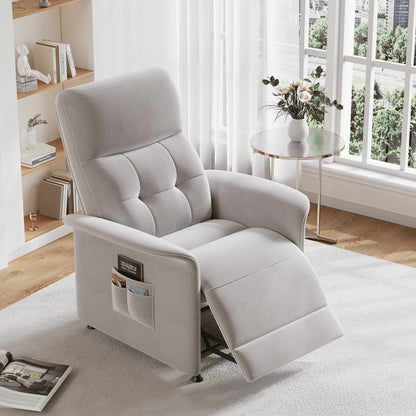 Power Recliner Chair with Heated and Massage, Soft Fabric, Theater Seating