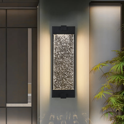 Black LED Outdoor Wall Light with Bubble Crystal