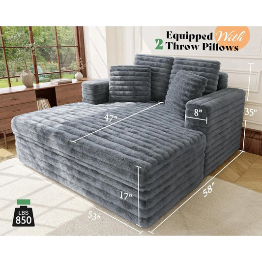 53 inch Oversized Living Room Lounge Chair, With Pillows