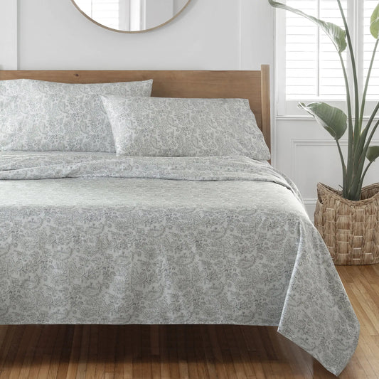 4-Piece 400 Thread Count Paisley Taupe HYGROCOTTON, Full