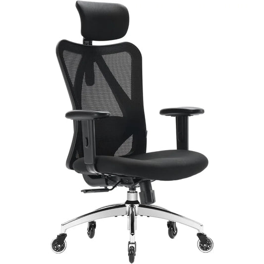 Ergonomic Chair, Lumbar Support, Thick Cushion,  Armrest and Headrest,