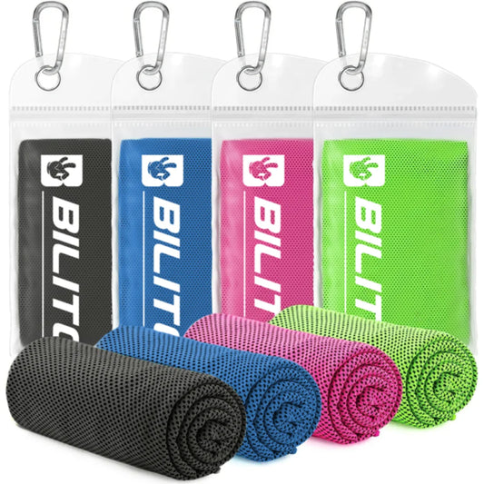 4-Pack Superfiber Ice Cooling Towels - Soft, Breathable