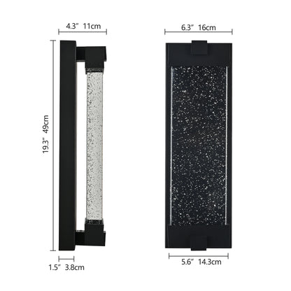 Black LED Outdoor Wall Light with Bubble Crystal
