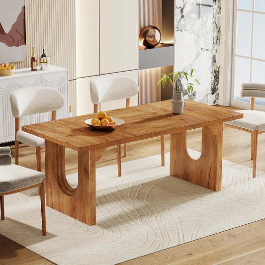 71" Large Wood Modern Kitchen Dining Table