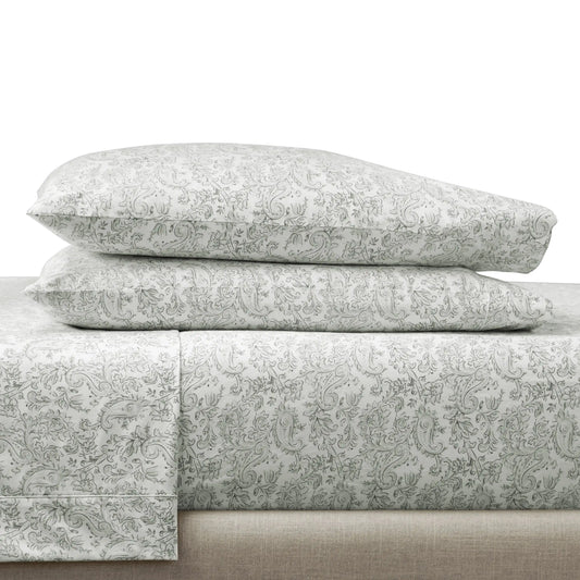 4-Piece 400 Thread Count Paisley Taupe HYGROCOTTON, Full