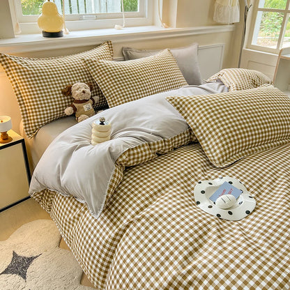 3pcs Simple, soft and breathable duvet cove