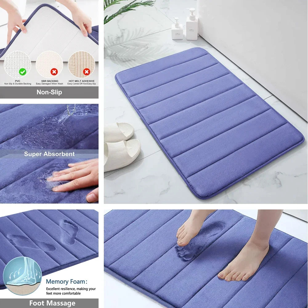 Thick Memory Foam, Water Absorption,  Non-Slip, 6 Colors