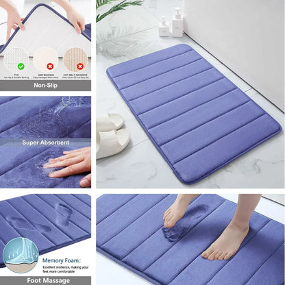 Thick Memory Foam, Water Absorption,  Non-Slip, 6 Colors