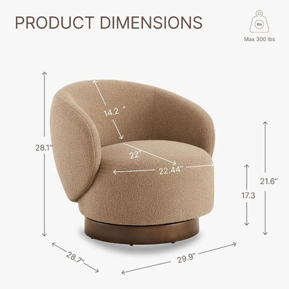 Swivel Round Barrel Upholstered Armchair