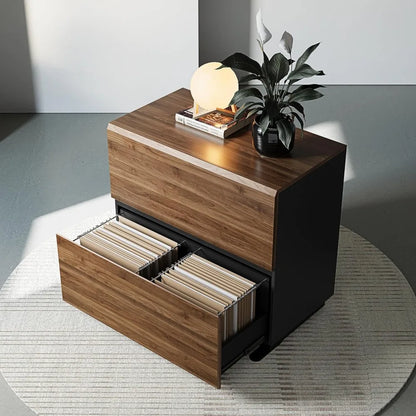 2 Drawer Wood Lateral File Cabinet, 31w x 28h, Anti-tilt Mechanism