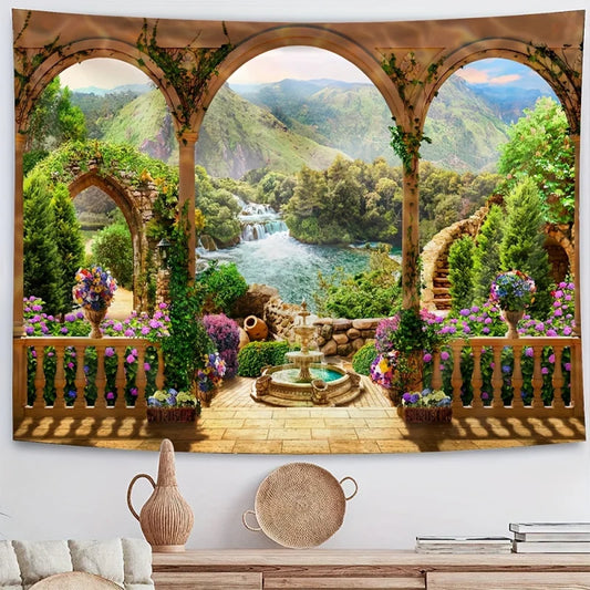 1pc Tapestry Landscape Wall Hanging, Several Sizes