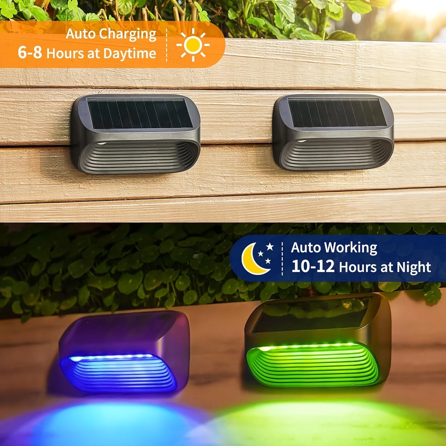 6/12 Pack Solar Powered Lights, Auto On/Off