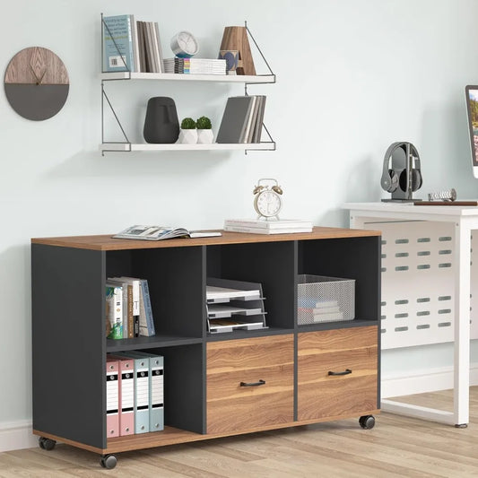 2 Drawers Lateral File Cabinets, Printer Stand, Shelves
