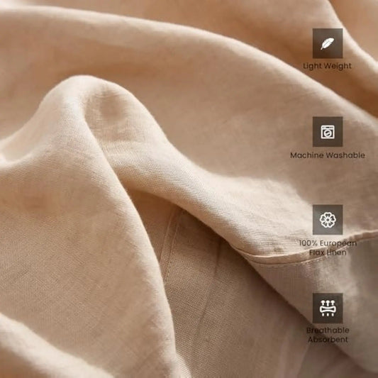 100% European Flax Linen Sheets, King, Luxury