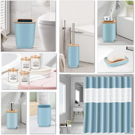 24 Piece Set,  Curtain, Trash Can,  Accessories