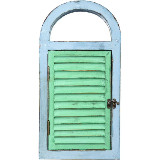 Vintage Rectangle Window Shutter with Mirror, Accent, Rustic