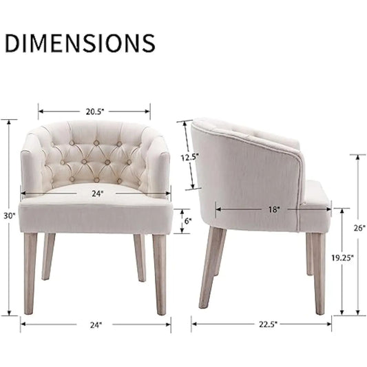 Comfy Accent Barrel Dining Chair with Wood Legs