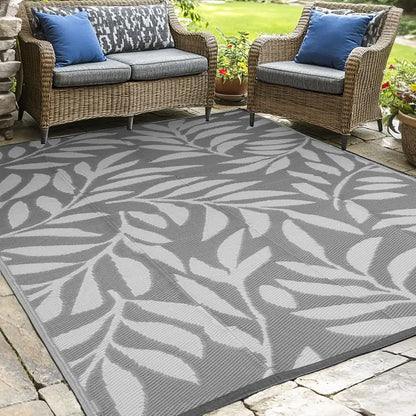Outdoor Rug, 8X10Ft Waterproof Reversible Mat Indoor Outdoor Rugs Carpet, Small Area Rug Plastic Straw Rug For Patio De Balcony