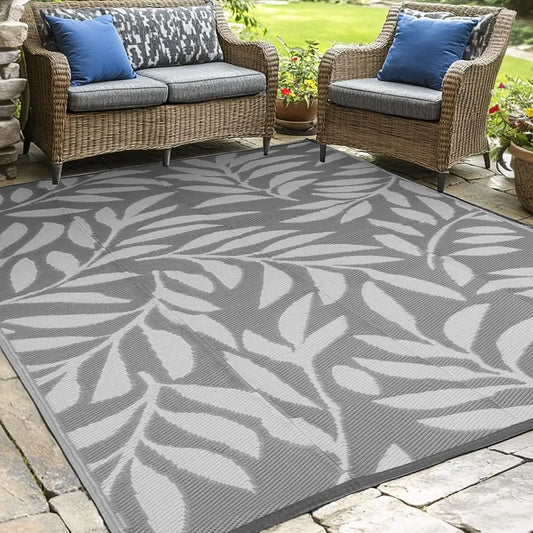 Outdoor Rug, 8X10Ft Waterproof Reversible Mat Indoor Outdoor Rugs Carpet, Small Area Rug Plastic Straw Rug For Patio De Balcony