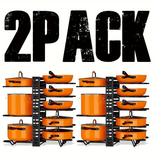 2 Pack Pot Rack Organizers, Adjustable Racks