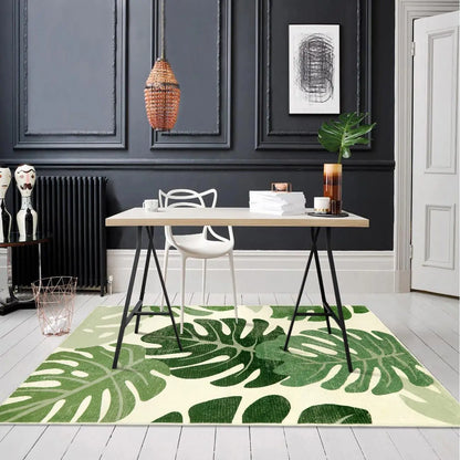 Leaf Area Washable Rugs for Living Room Non-Slip