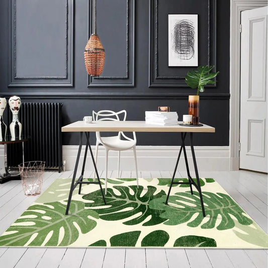 Leaf Area Washable Rugs for Living Room Non-Slip