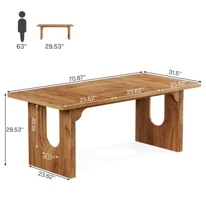 71" Large Wood Modern Kitchen Dining Table