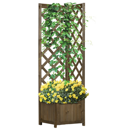 Wooden Raised Garden Bed with Trellis..