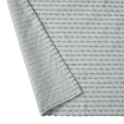 Cotton Polyester Fabric Shower Curtain Green White Pinstripe, Washable