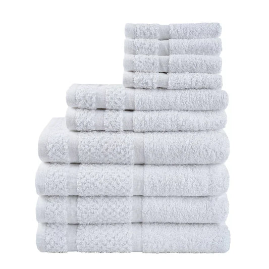 10 Piece Towel Set - Light Grey, Dark Grey