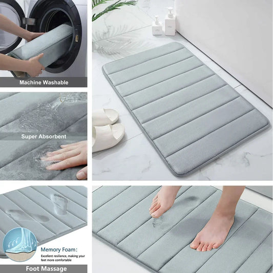 Thick Memory Foam, Water Absorption,  Non-Slip, 6 Colors