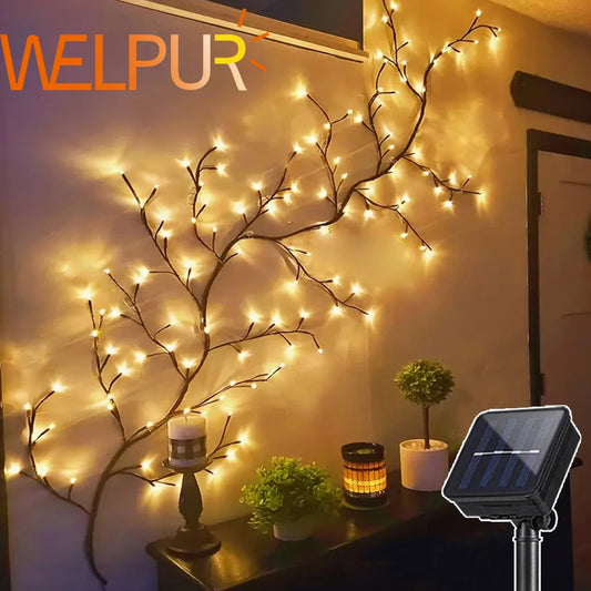 Outdoor Lighting  Solar Tree and Vine Lamp