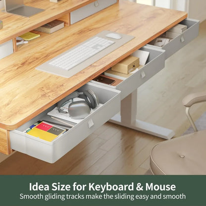 Sit, Stand Adjustable Desk, 5 Drawers, Storage Shelf