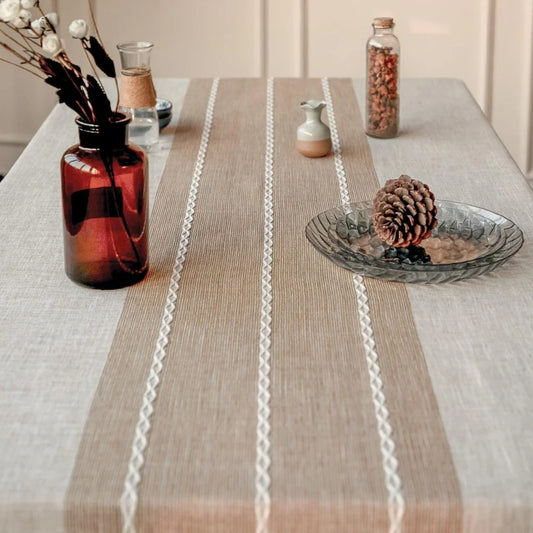 Waterproof Linen Rectangular Table Cover, Wrinkle Free, 55x86