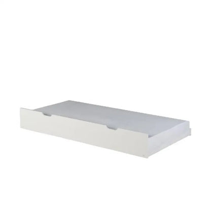 Solid White Wooden Twin Daybed with Guard Rails and Trundle