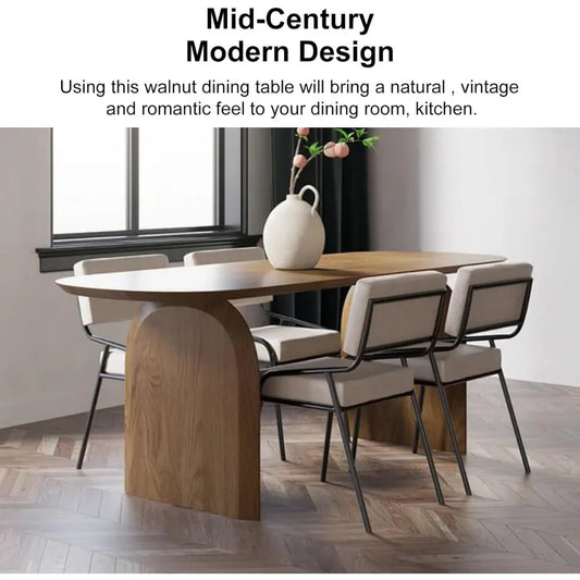 Modern Solid Wood Oval Dining Table 70.9" for 6