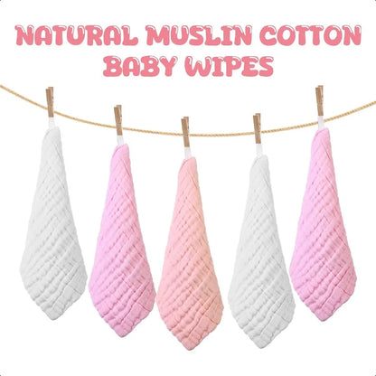 20 Pcs Baby Muslin Washcloth Soft, Burp Cloth