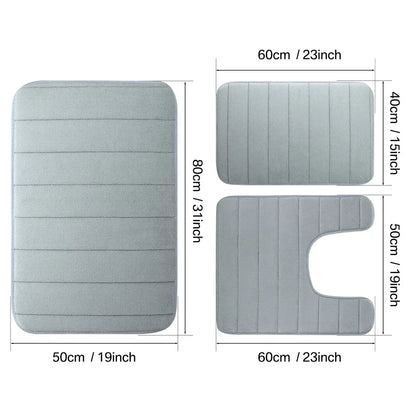 Thick Memory Foam, Water Absorption,  Non-Slip, 6 Colors