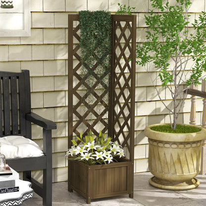 Wooden Raised Garden Bed with Trellis..