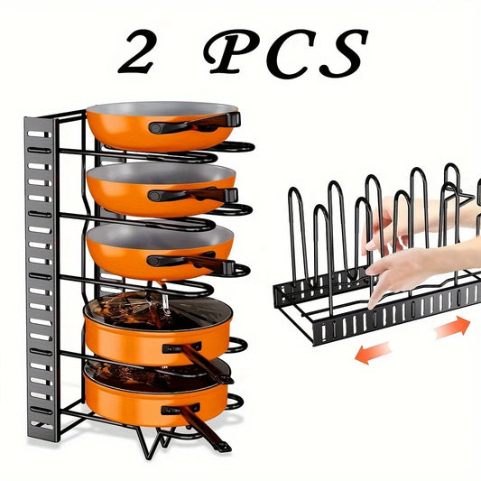 2 Pack Pot Rack Organizers, Adjustable Racks