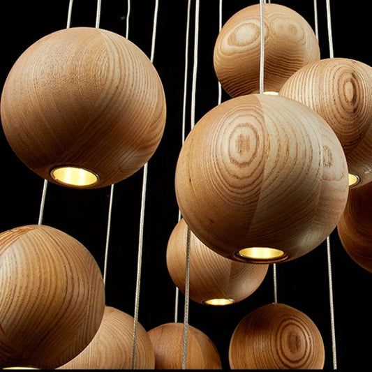 Designer's Solid Wood Pendant Hanging Light