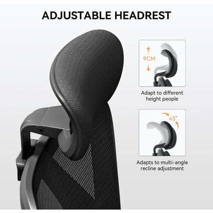 Ergonomic Chair, Lumbar Support, Thick Cushion,  Armrest and Headrest,